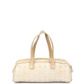 Chanel Shoulder Bag Travel Ligne Bowler in Neutral, Fabric — Front View