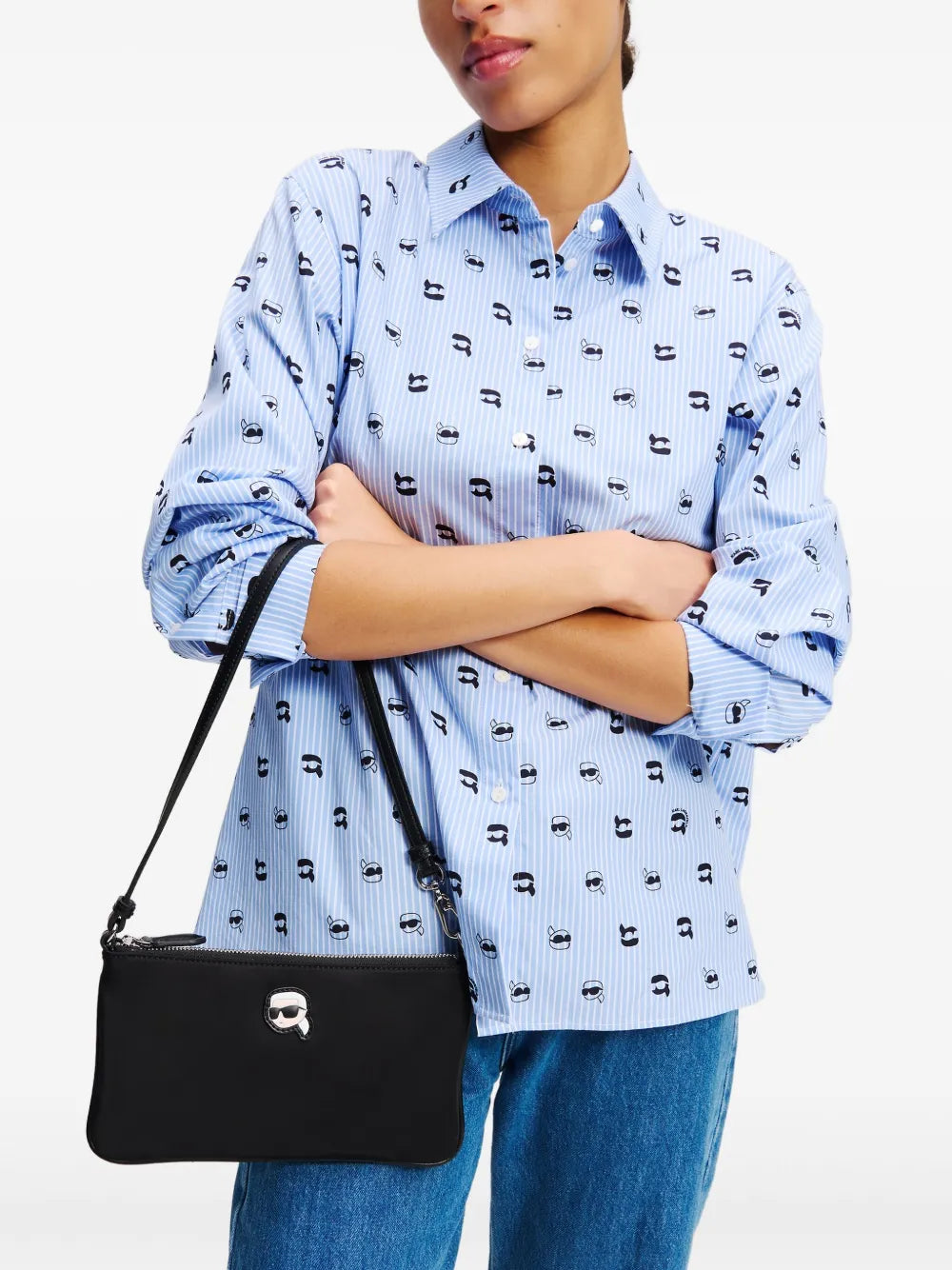 Karl Lagerfeld Ikon Shoulder Bag — Same as shown — Size One Size — Side View