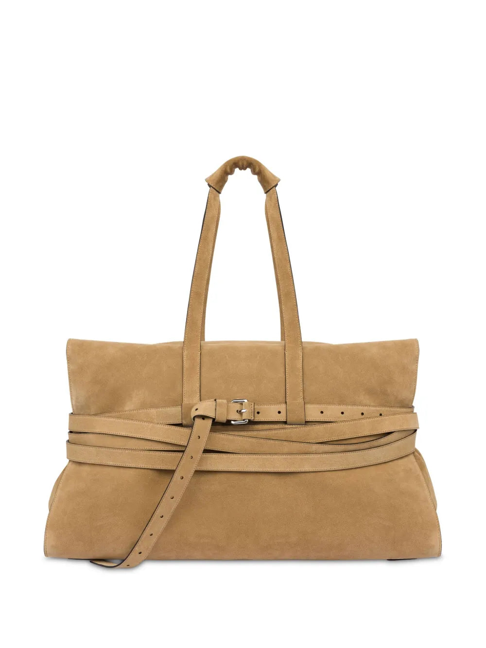 Moschino Tie Me Leather Shoulder Bag — Same as shown — Size One Size — Front View