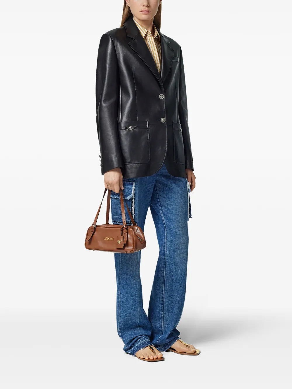 Versace Tag Bowling Shoulder Bag — Same as shown — Size One Size — Side View