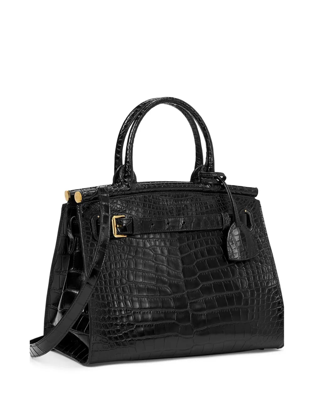 Ralph Lauren Collection Medium Caiman Shoulder Bag — Same as shown — Size One Size — Back View
