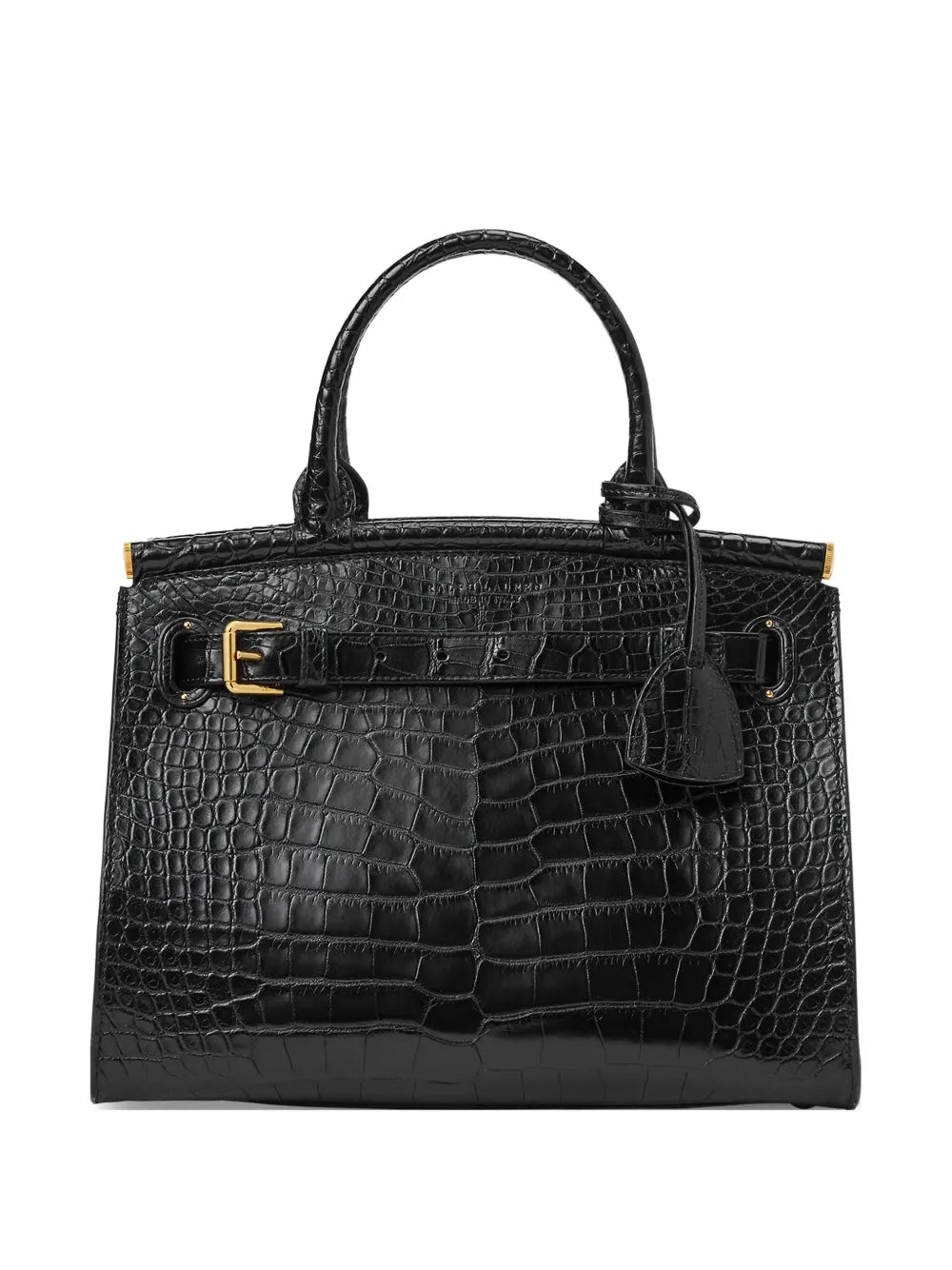 Ralph Lauren Collection Medium Caiman Shoulder Bag — Same as shown — Size One Size — Front View