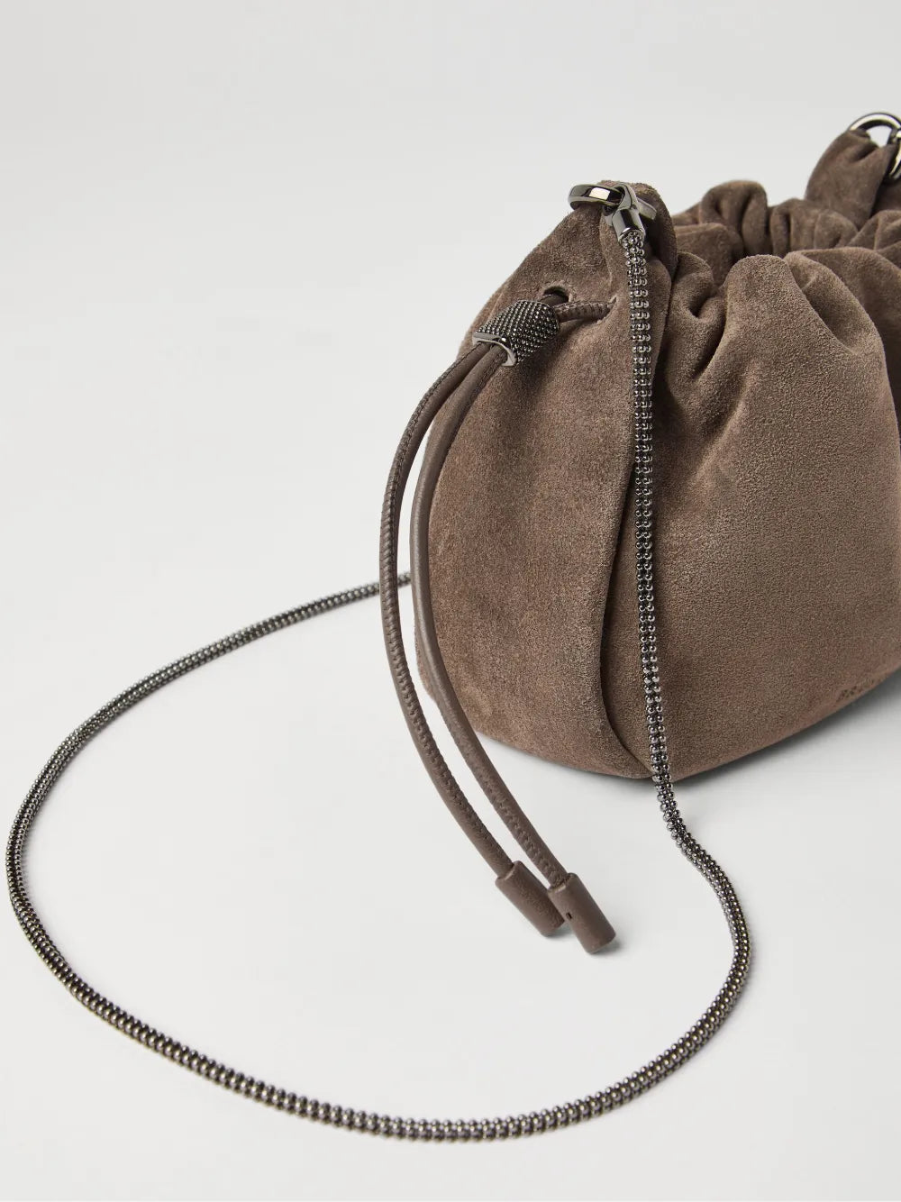 Brunello Cucinelli Suede Shoulder Bag — Same as shown — Size One Size — Detail View