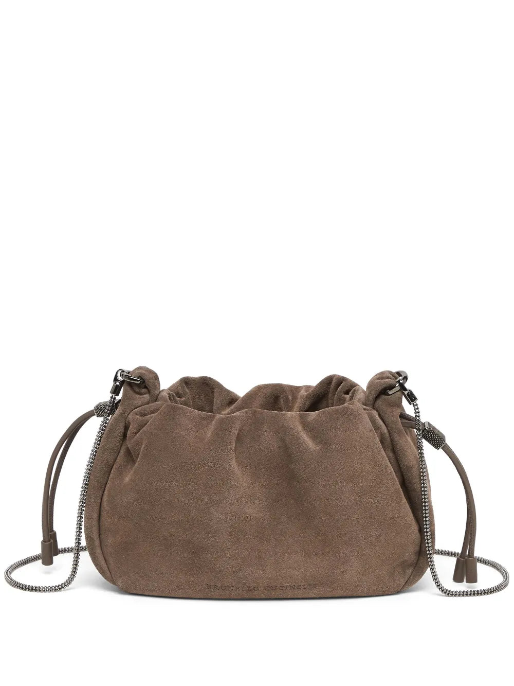 Brunello Cucinelli Suede Shoulder Bag — Same as shown — Size One Size — Front View