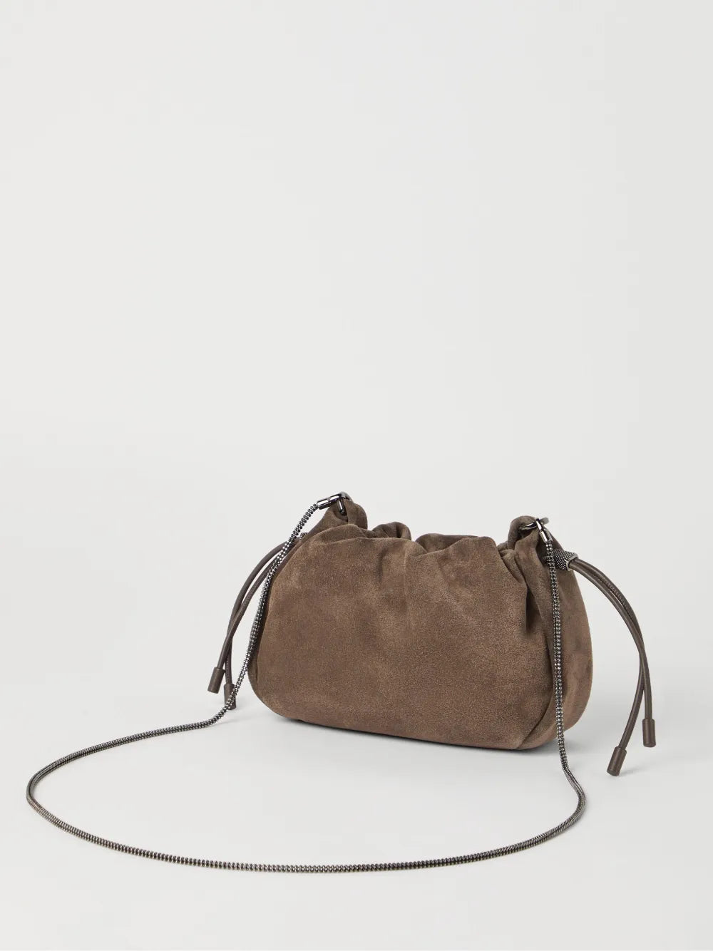 Brunello Cucinelli Suede Shoulder Bag — Same as shown — Size One Size — Top View