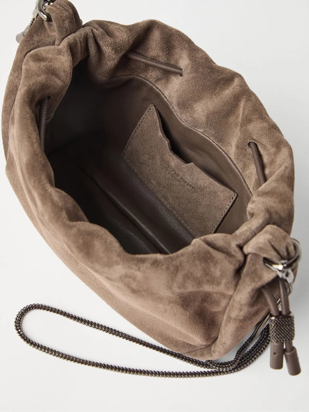 Brunello Cucinelli Suede Shoulder Bag — Same as shown — Size One Size — Side View