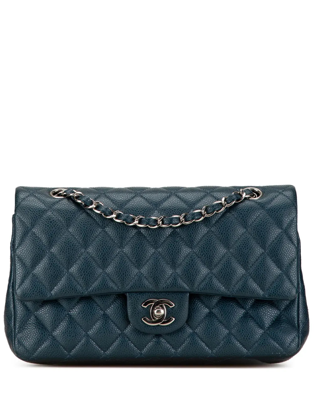 Chanel Pre Owned 2014 2015 Medium Classic Caviar Double Flap Shoulder Bag — Same as shown — Size One Size — Front View