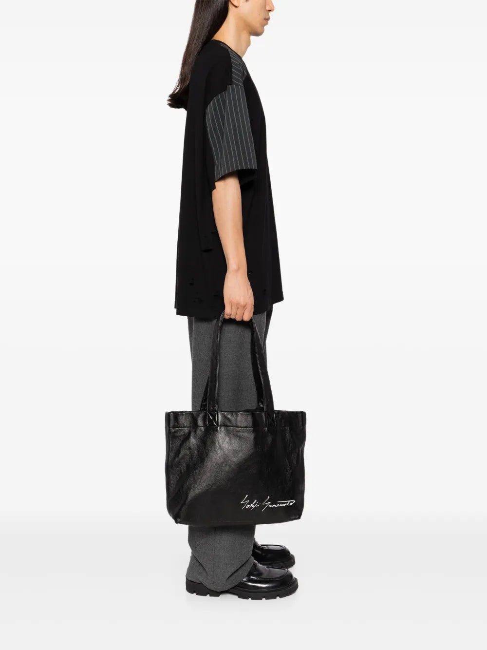 Yohji Yamamoto Leather Shoulder Bag — Same as shown — Size One Size — Side View