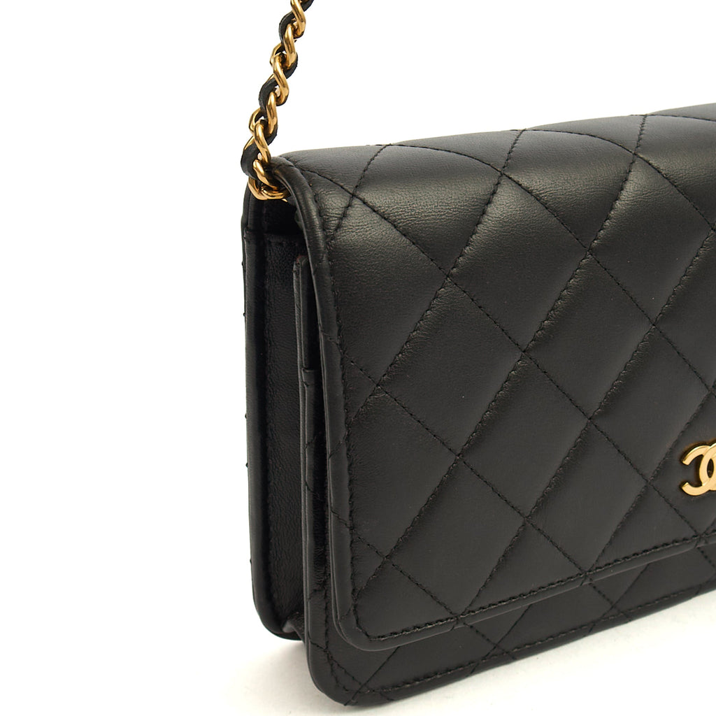 Chanel Cross Body Wallet on Chain in Black, Lambskin Leather — Alternate View 8
