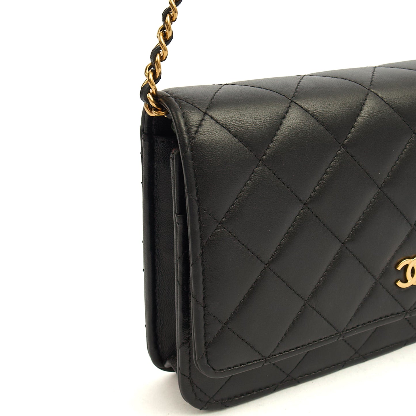 Chanel Cross Body Wallet on Chain in Black, Lambskin Leather — Alternate View 8