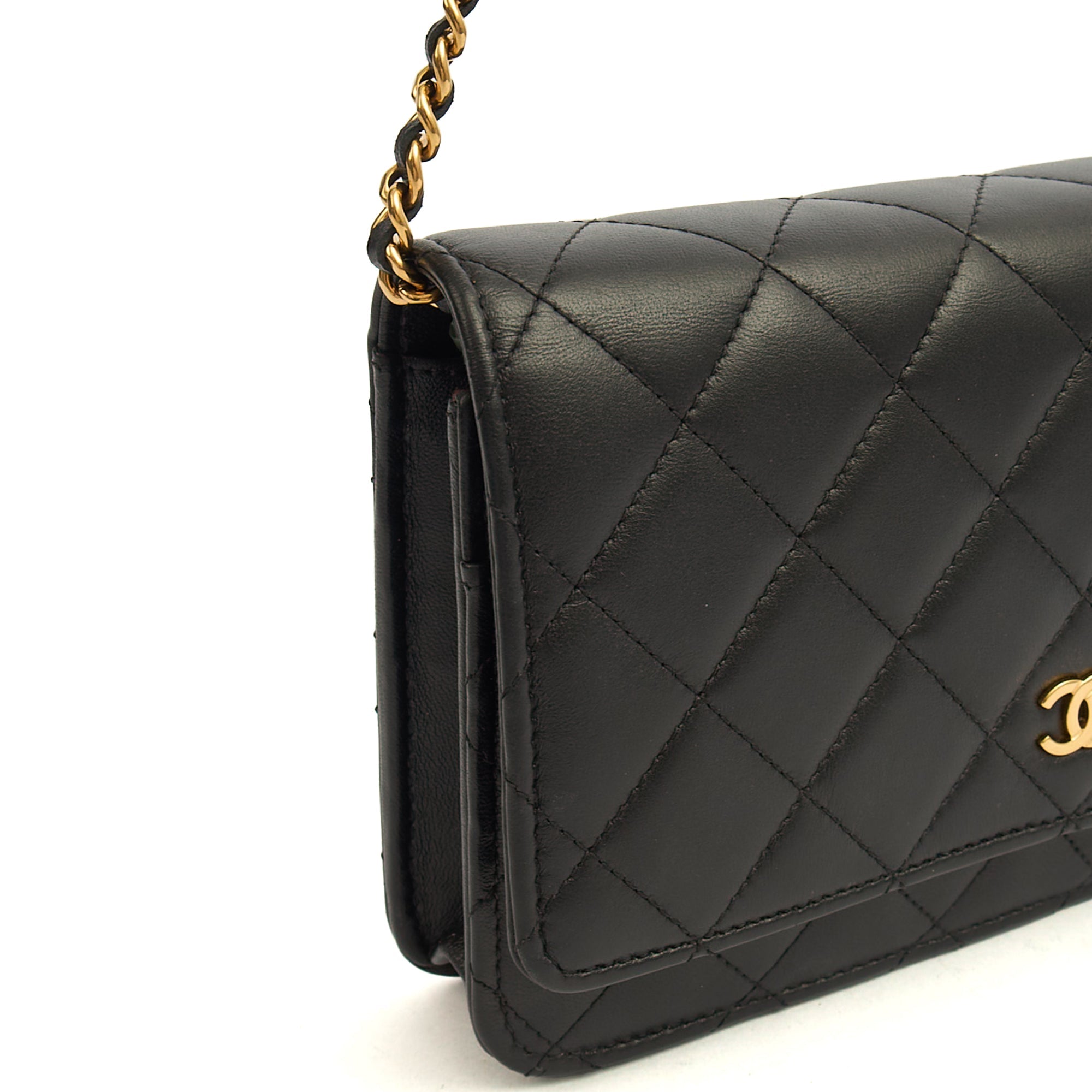 Chanel Cross Body Wallet on Chain in Black, Lambskin Leather — Alternate View 8