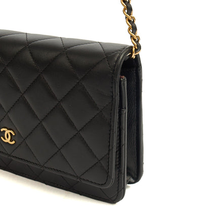 Chanel Cross Body Wallet on Chain in Black, Lambskin Leather — Lifestyle View