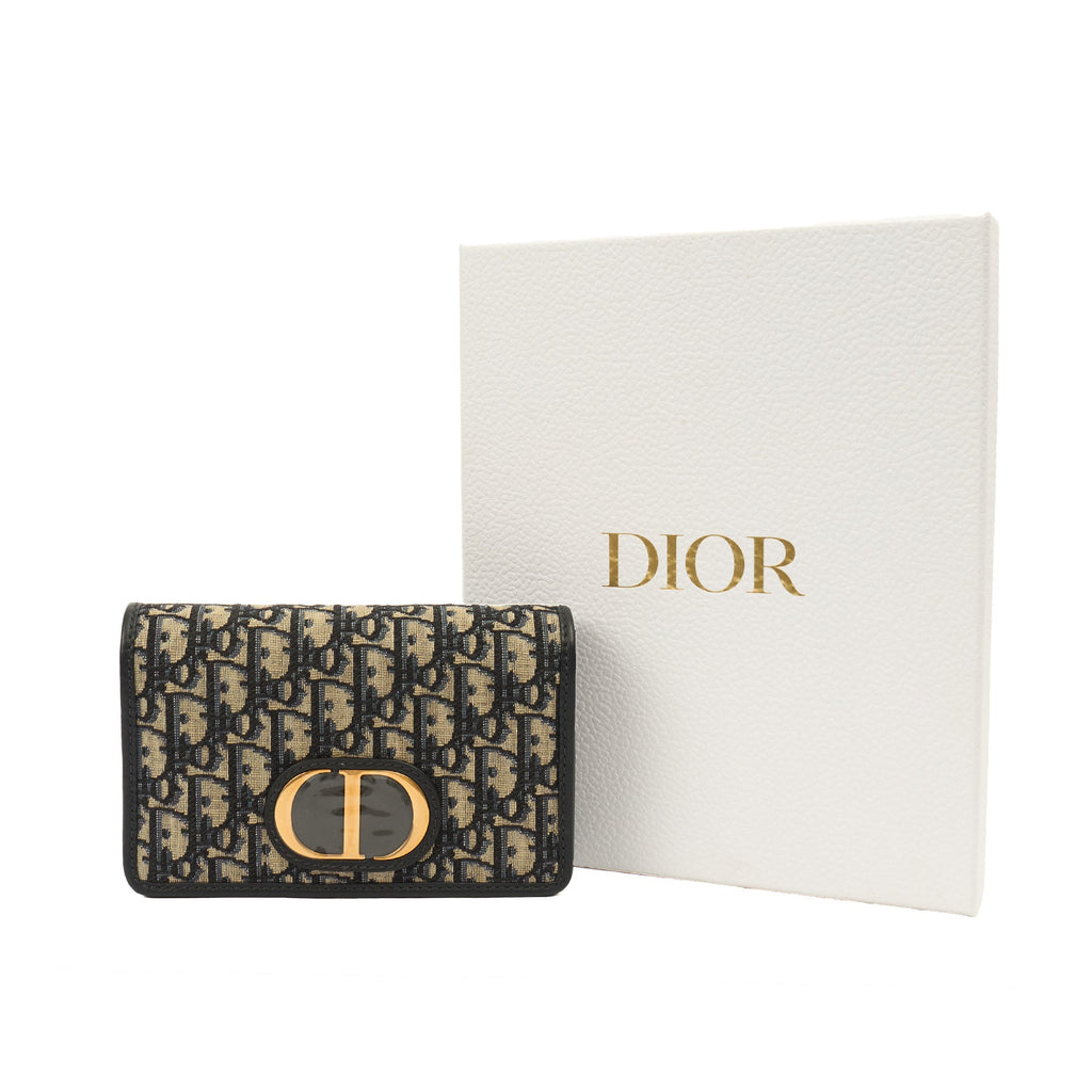 Christian Dior Cross Body 2-in-1 30 Montaigne Pouch in Blue, Dior Oblique Embroidery — Alternate View 9