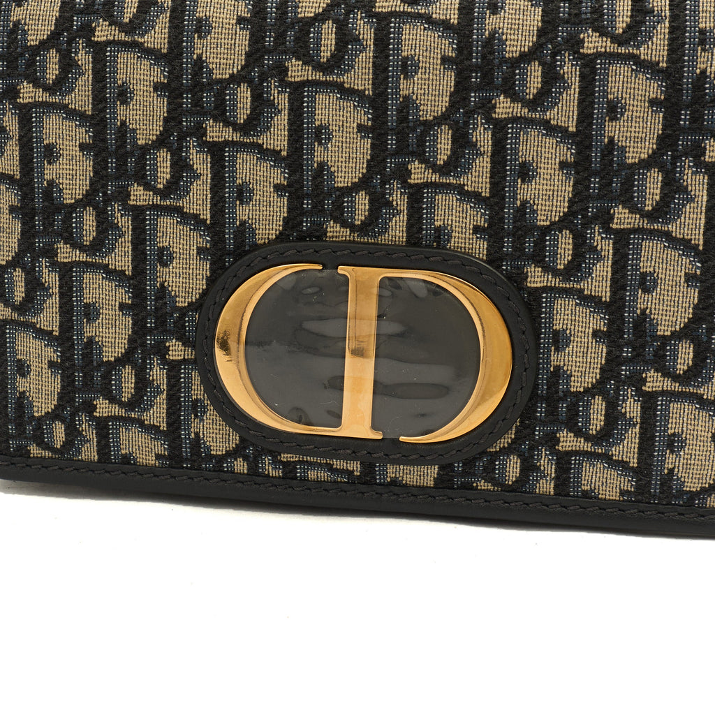 Christian Dior Cross Body 2-in-1 30 Montaigne Pouch in Blue, Dior Oblique Embroidery — Alternate View 13
