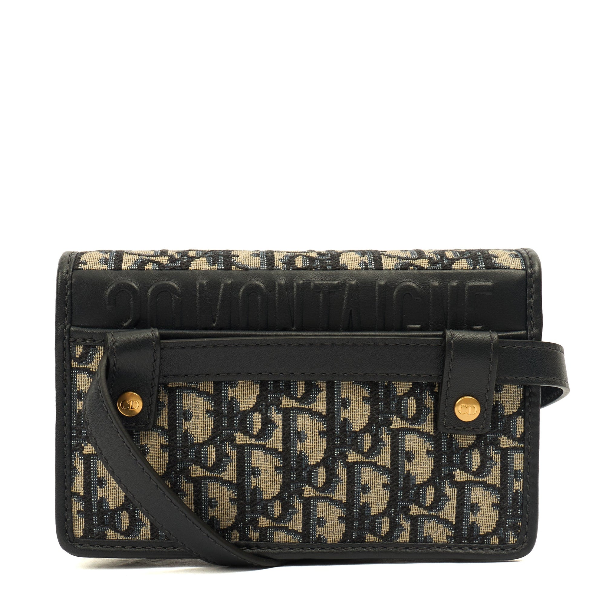 Christian Dior Cross Body 2-in-1 30 Montaigne Pouch in Blue, Dior Oblique Embroidery — Alternate View 11