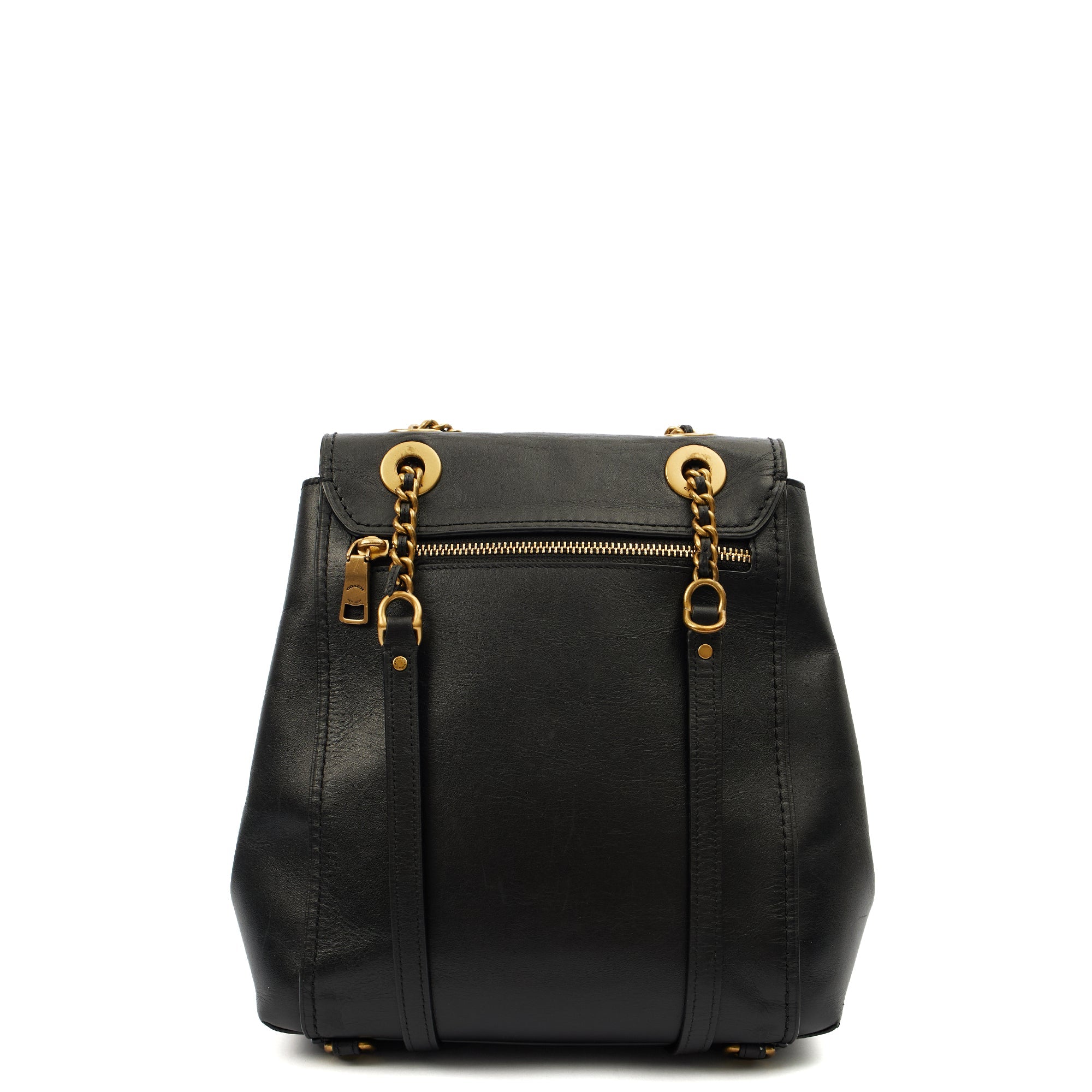 Coach Backpack Parker Backpack in Black, Leather — Back View