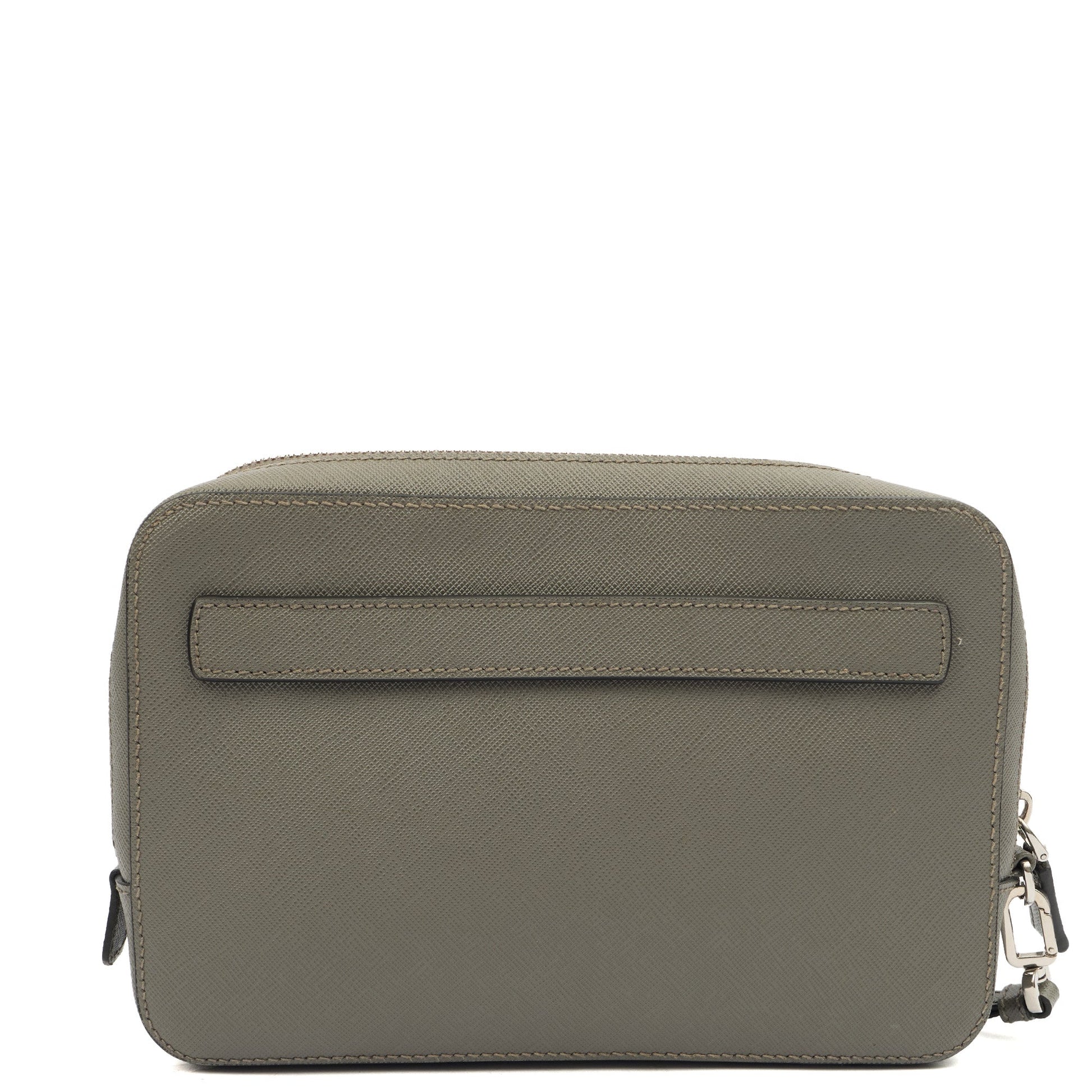 Prada Clutch Brique - Small in Grey, Calfskin — Alternate View 9