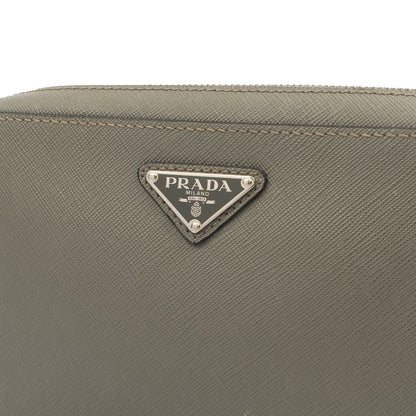 Prada Clutch Brique - Small in Grey, Calfskin — Lifestyle View