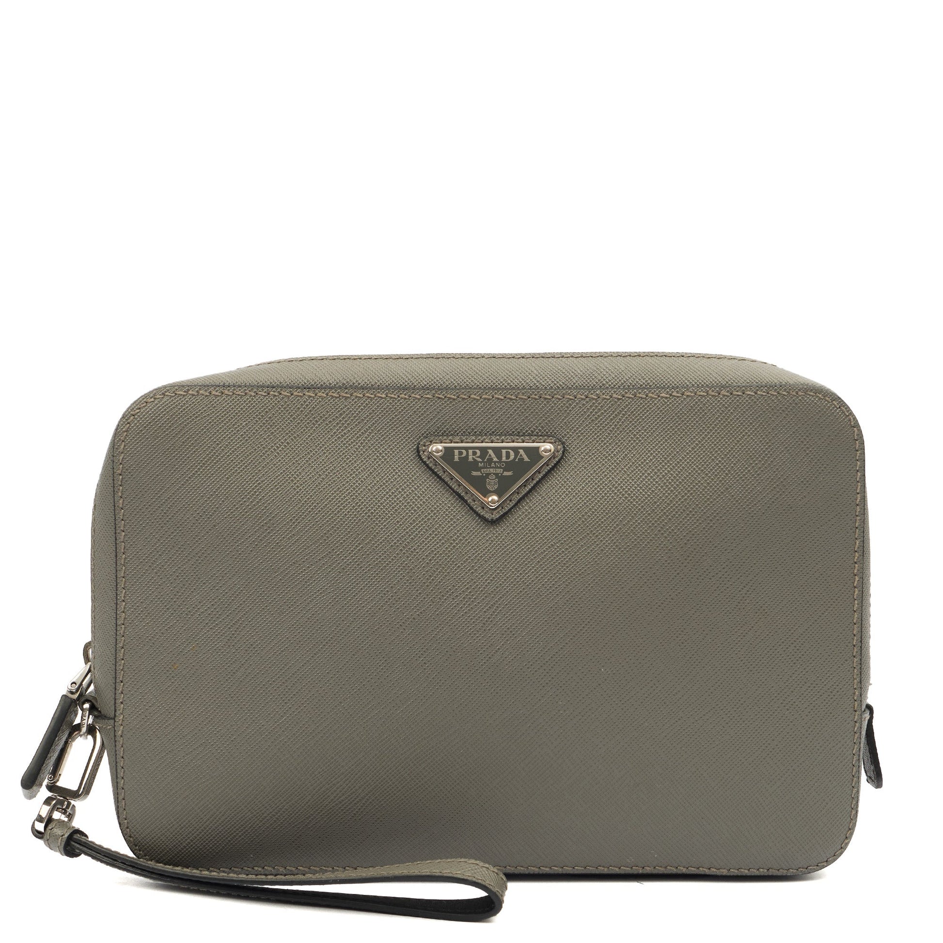 Prada Clutch Brique - Small in Grey, Calfskin — Alternate View 7
