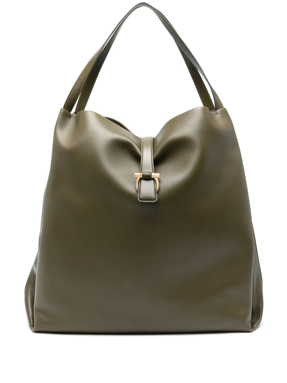 Ferragamo Leather Shoulder Bag — Same as shown — Size One Size — Front View