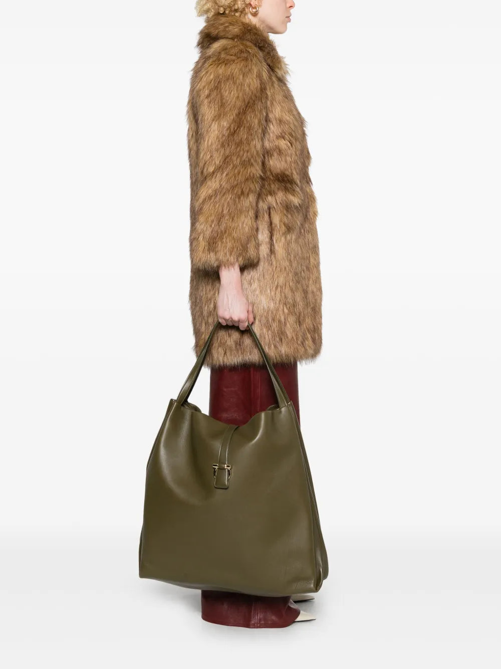 Ferragamo Leather Shoulder Bag — Same as shown — Size One Size — Side View