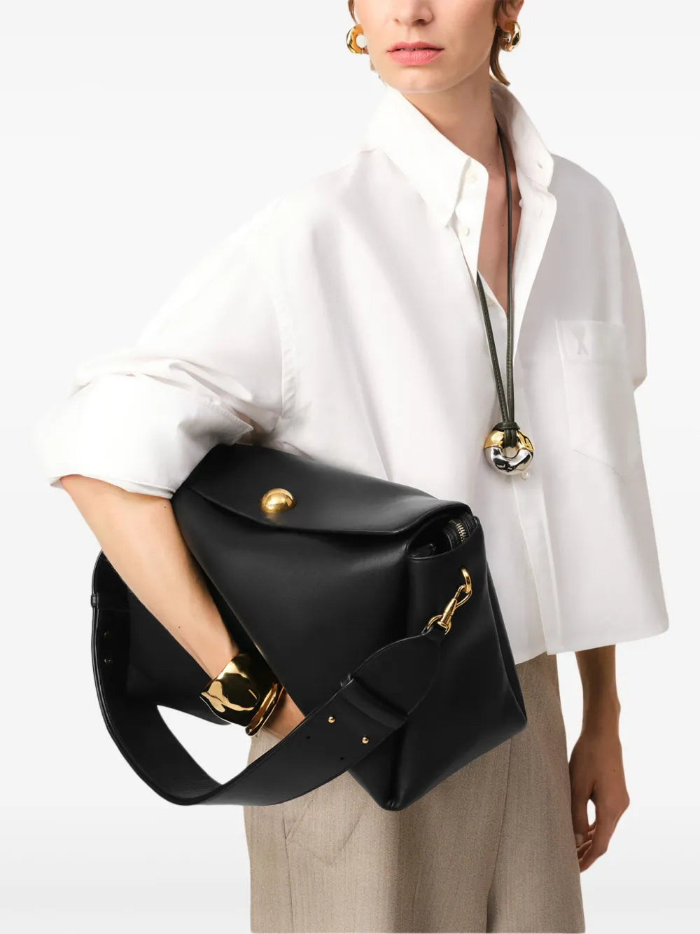 Ami Paris Large Carrousel Shoulder Bag — Same as shown — Size One Size — Side View