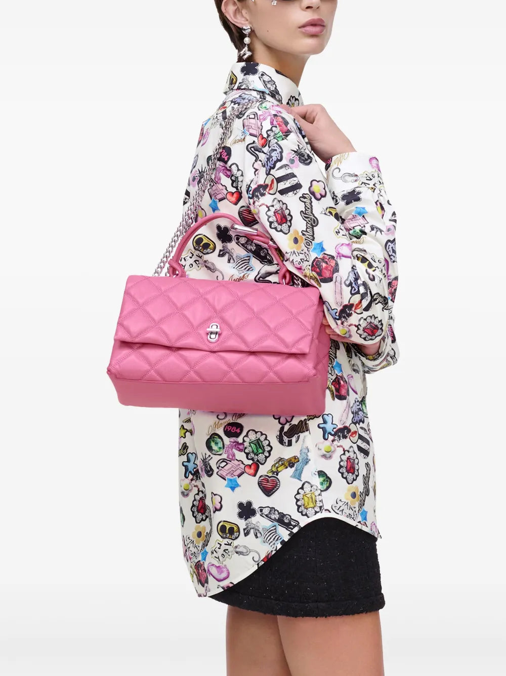 Marc Jacobs The Quilted Dual Convertible Shoulder Bag — Same as shown — Size One Size — Side View