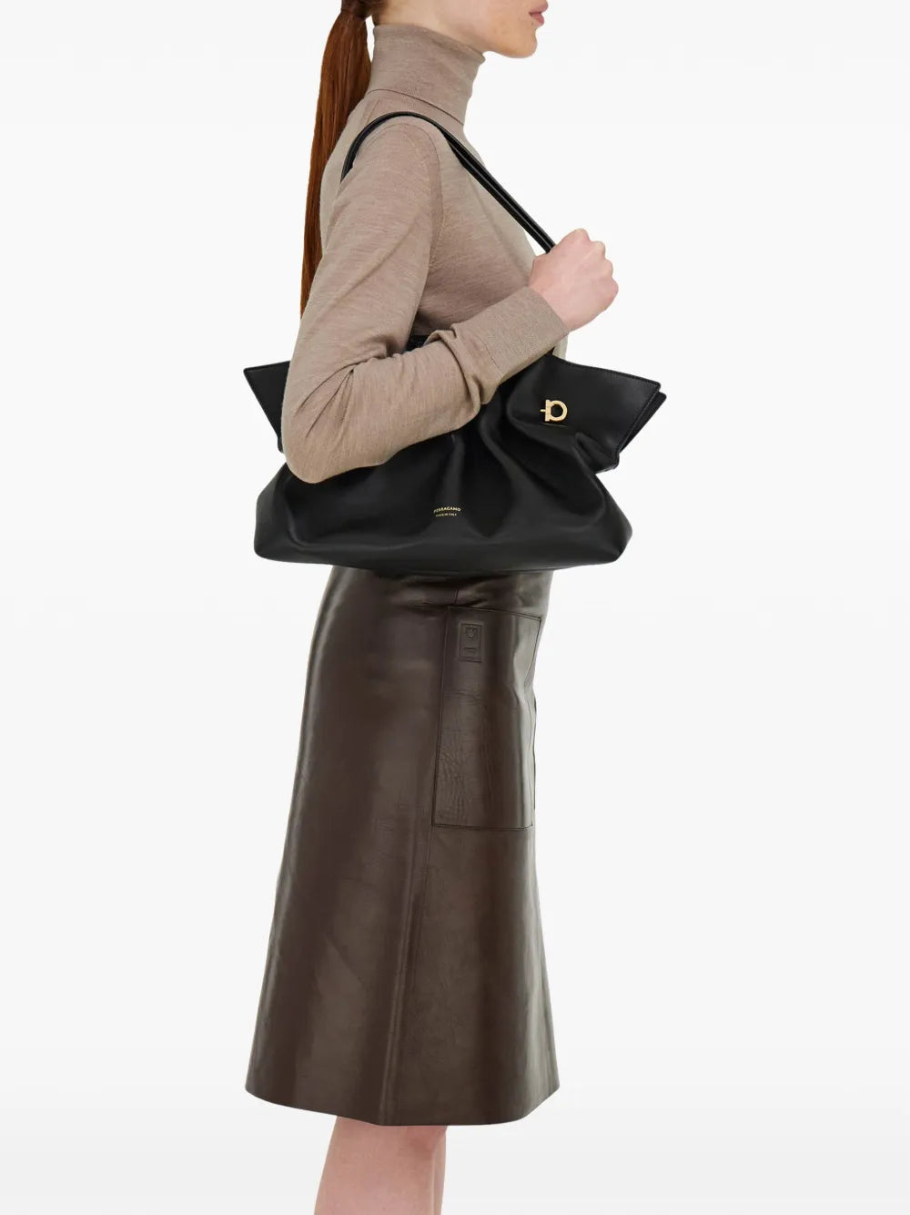 Ferragamo Medium Soft Shoulder Bag — Same as shown — Size One Size — Side View