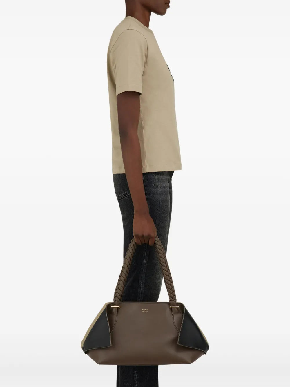 Ferragamo L Leather Shoulder Bag — Same as shown — Size One Size — Side View