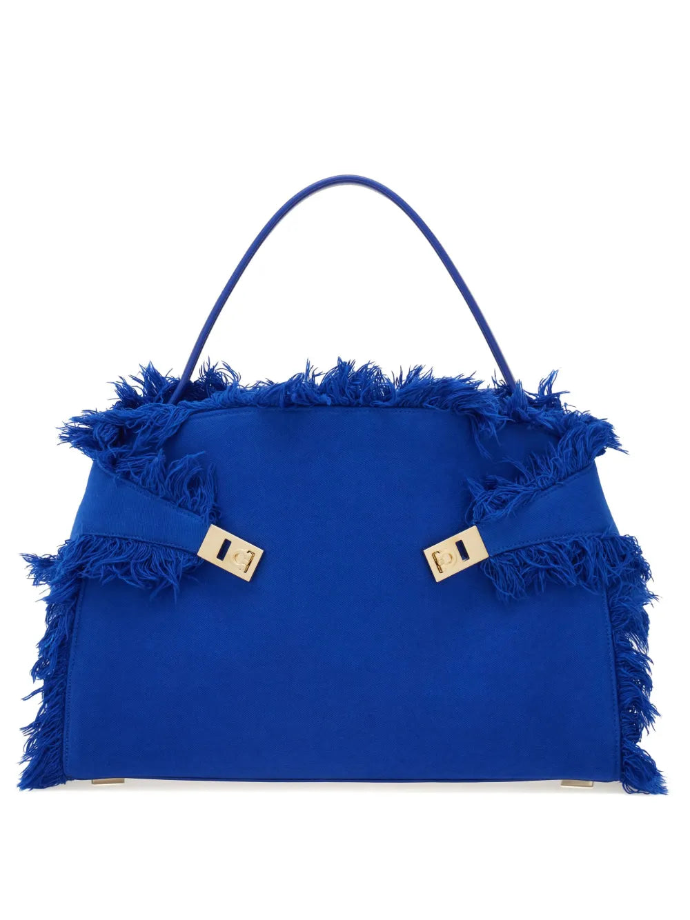 Ferragamo Large Hug Fringe Detail Shoulder Bag — Same as shown — Size One Size — Front View