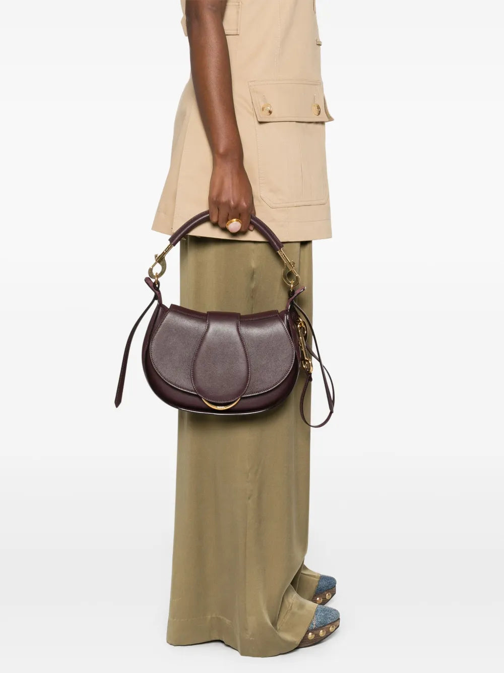 Chloe Leather Shoulder Bag — Same as shown — Size One Size — Side View