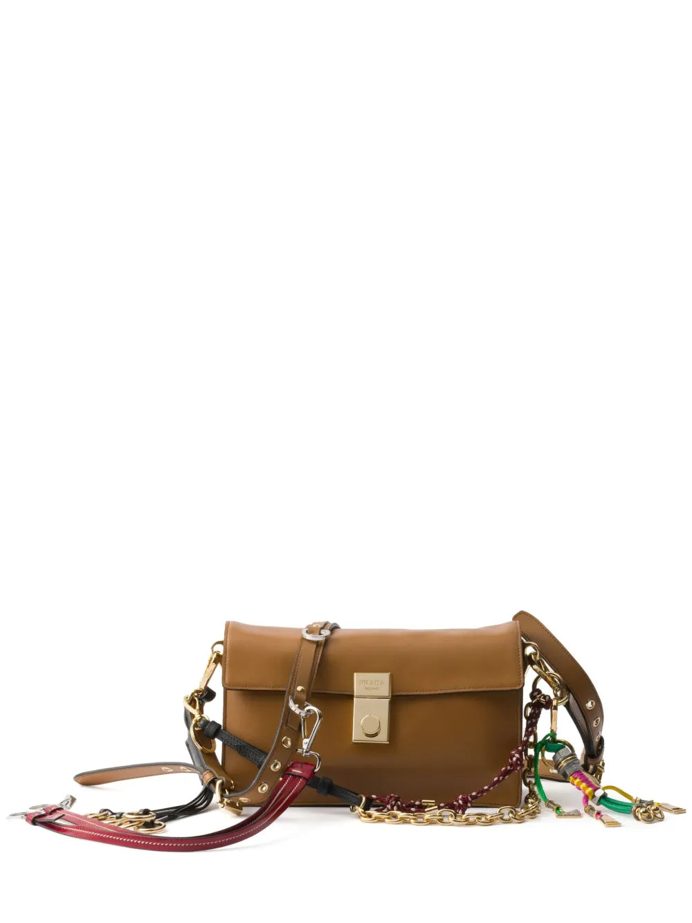 Prada Small Soft Sound Leather Shoulder Bag — Same as shown — Size One Size — Front View