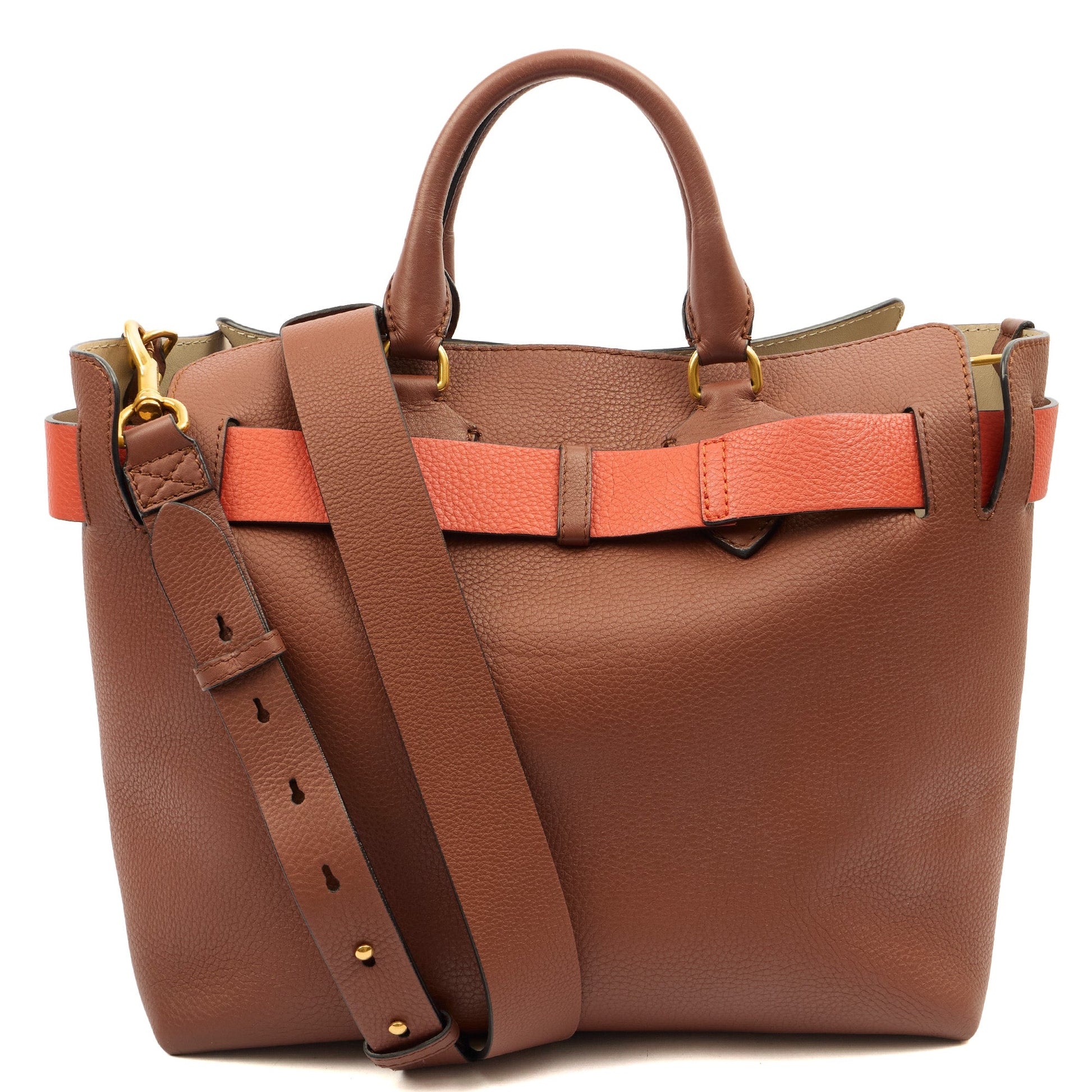 Burberry Tote Belt Bag - Medium in Brown, Leather — Back View