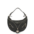 Versace Shoulder Bag Biker Hobo in Black, Leather — Front View