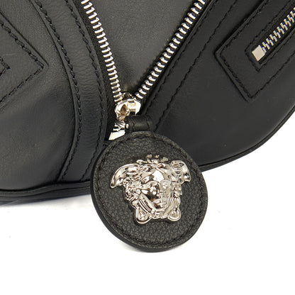 Versace Shoulder Bag Biker Hobo in Black, Leather — Lifestyle View
