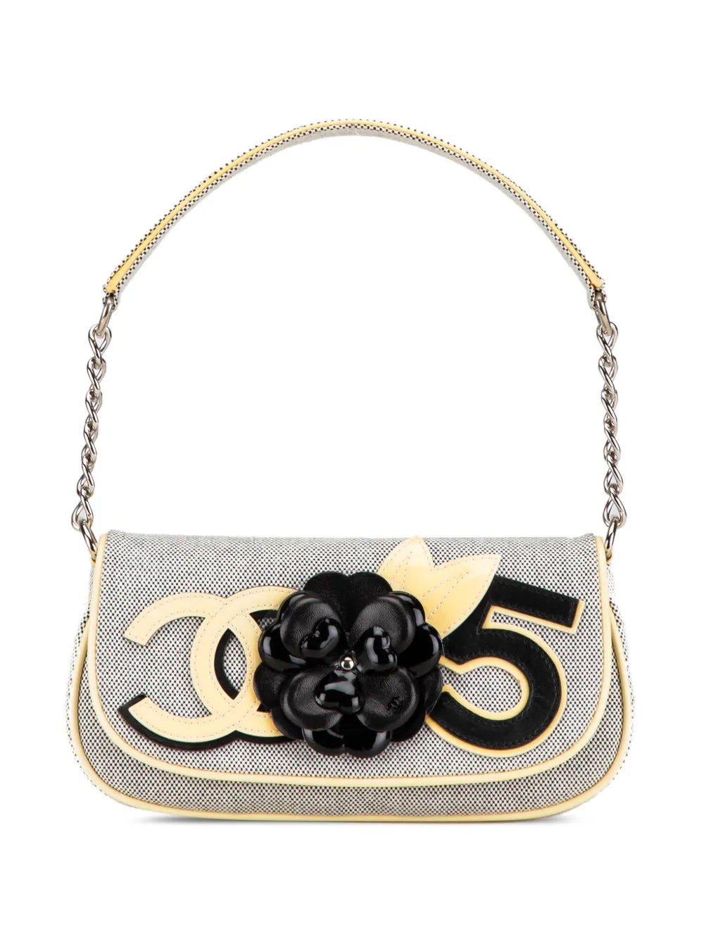 Chanel Pre Owned 2005 2006 Canvas Camellia Cc No 5 Shoulder Bag — Same as shown — Size One Size — Front View