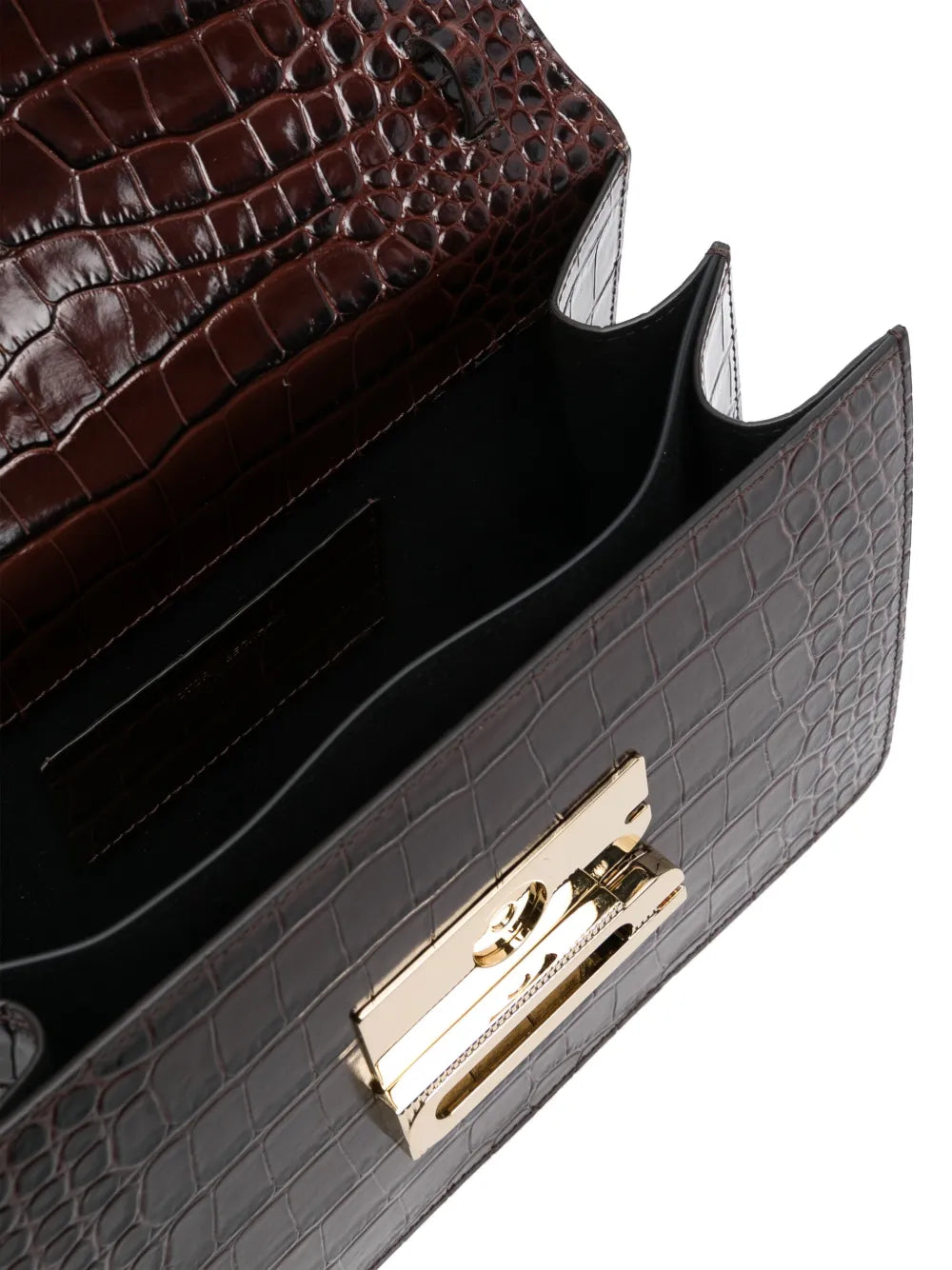 Victoria Beckham Embossed Crocodile Shoulder Bag — Same as shown — Size One Size — Detail View