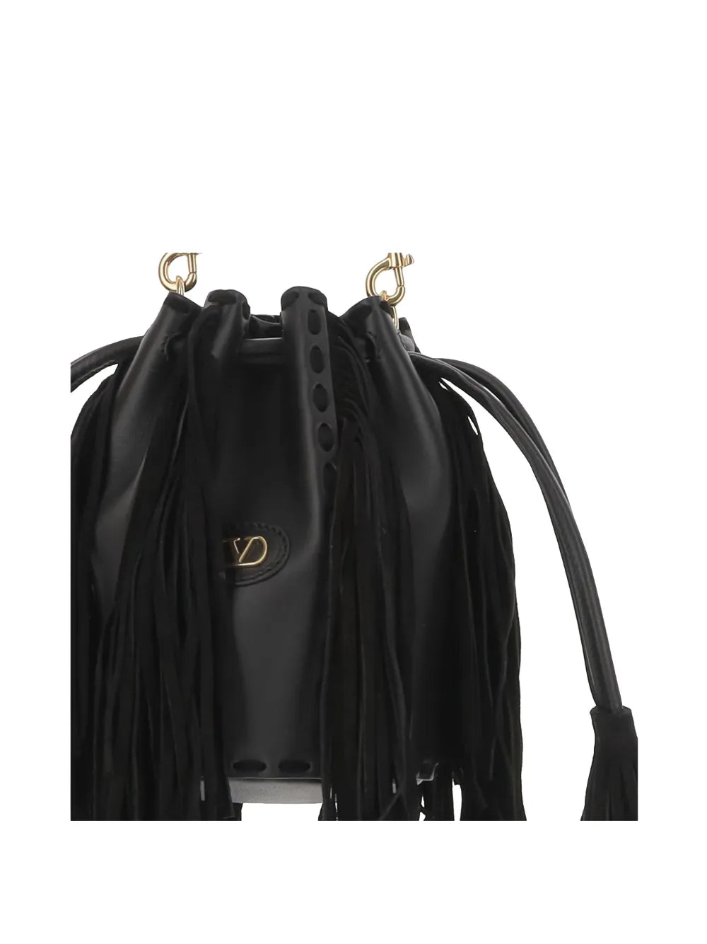 Valentino Garavani Fringed Leather Shoulder Bag — Same as shown — Size One Size — Top View