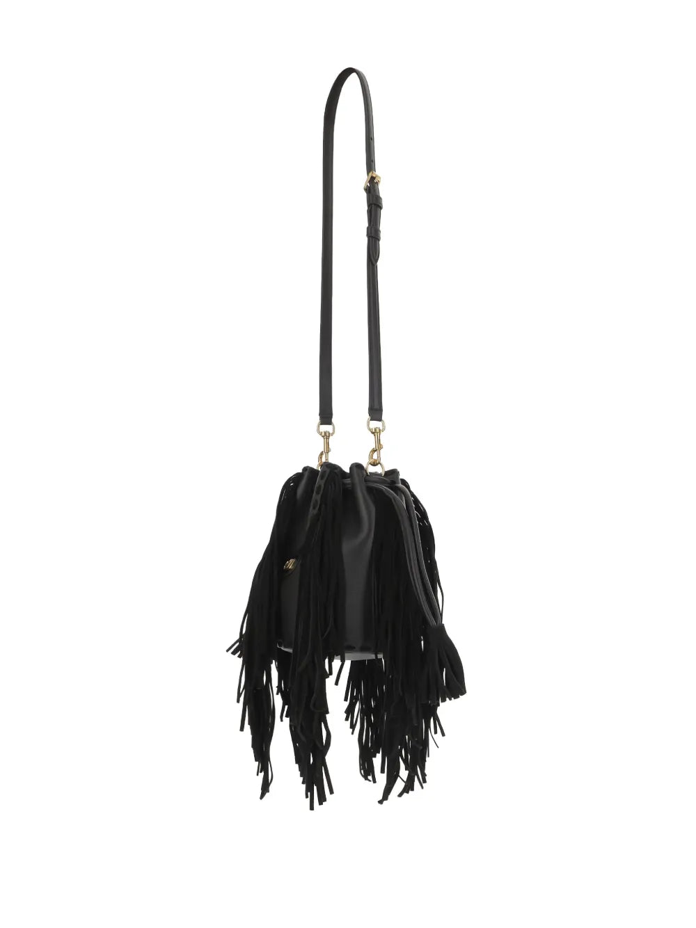 Valentino Garavani Fringed Leather Shoulder Bag — Same as shown — Size One Size — Back View
