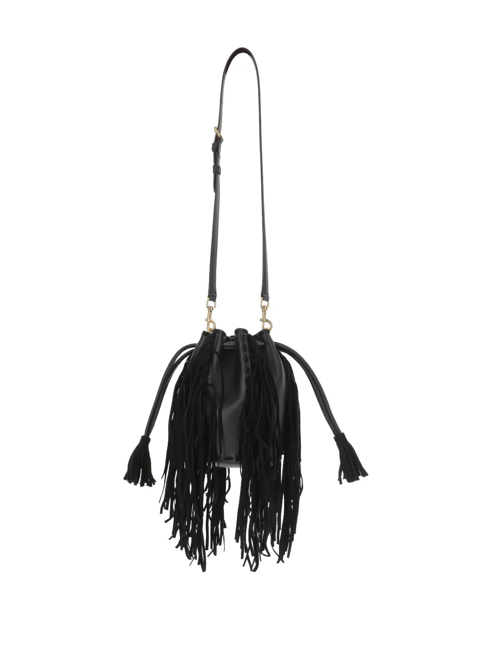 Valentino Garavani Fringed Leather Shoulder Bag — Same as shown — Size One Size — Side View