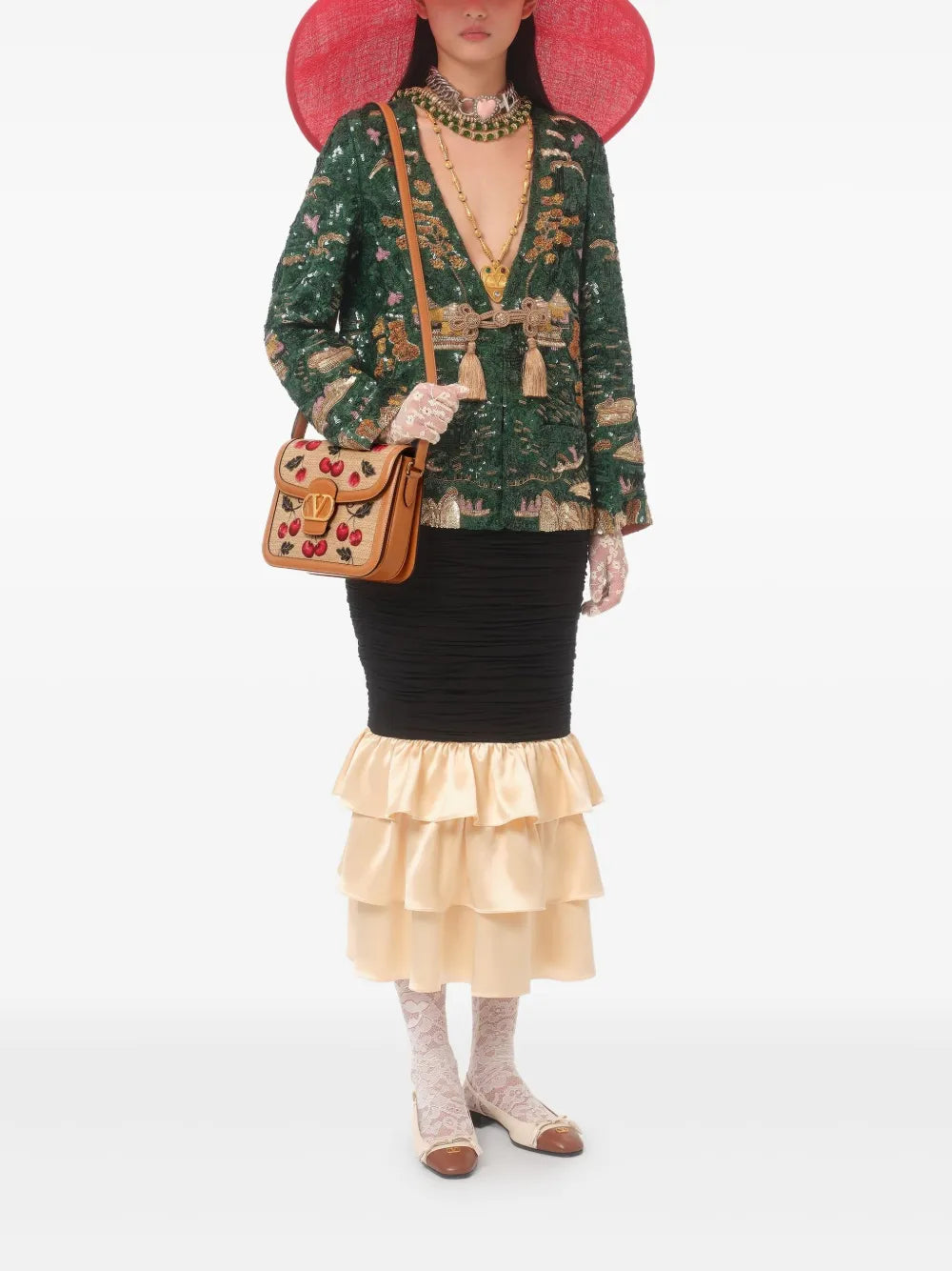 Valentino Garavani 9To5 Cherryfic Motif Shoulder Bag — Same as shown — Size One Size — Side View