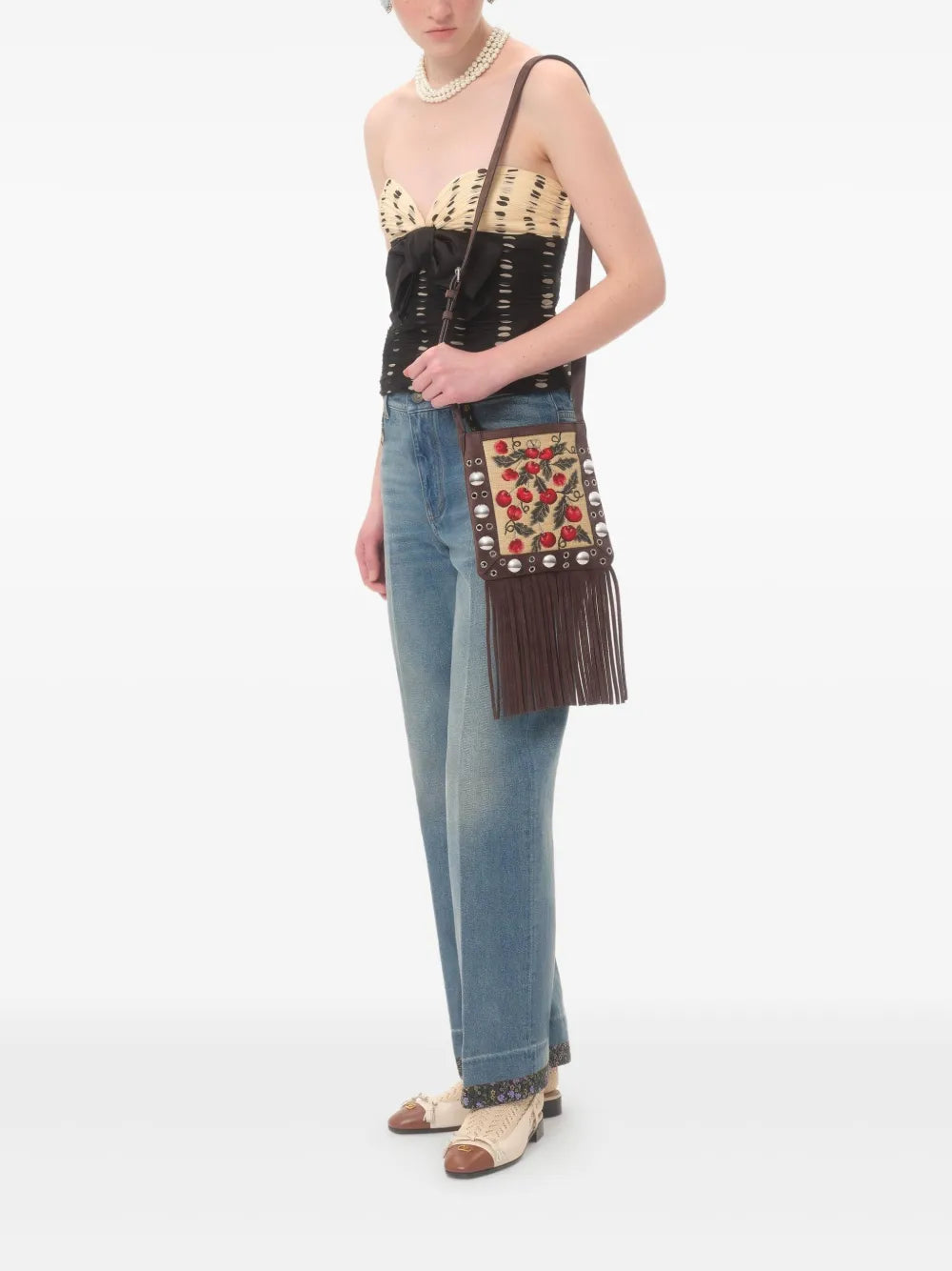 Valentino Garavani Small Nellcote Cherryfic Motif Shoulder Bag — Same as shown — Size One Size — Side View