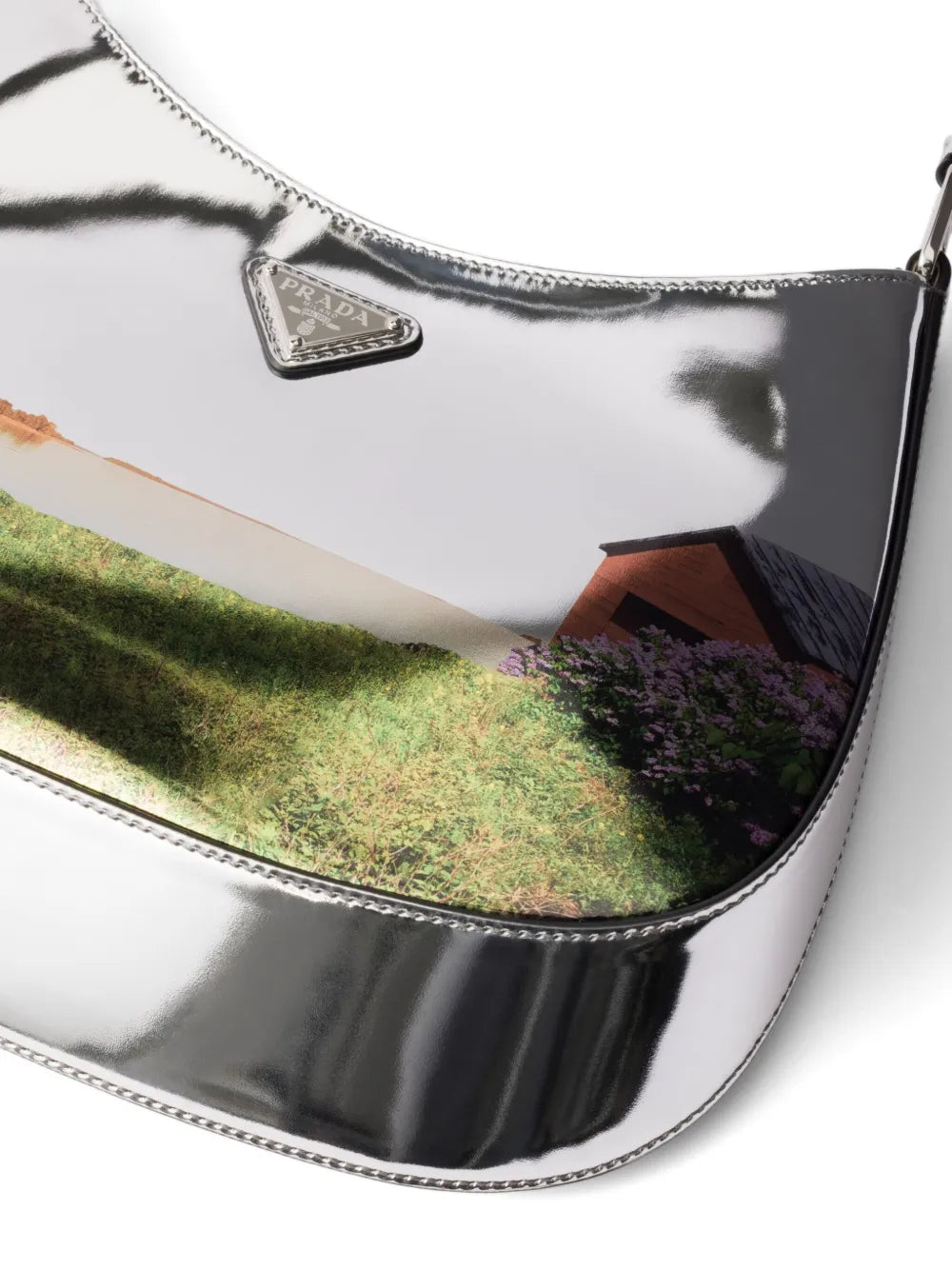 Prada Cleo Printed Brushed Leather Shoulder Bag — Same as shown — Size One Size — Back View