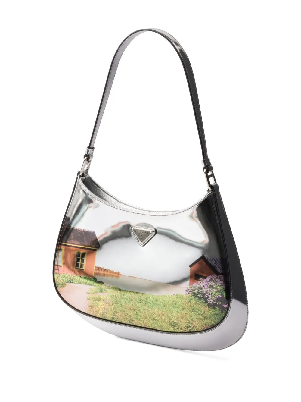 Prada Cleo Printed Brushed Leather Shoulder Bag — Same as shown — Size One Size — Detail View