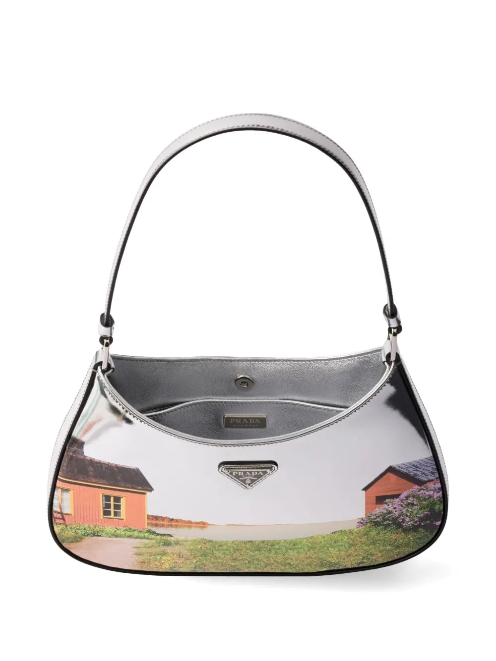 Prada Cleo Printed Brushed Leather Shoulder Bag — Same as shown — Size One Size — Top View