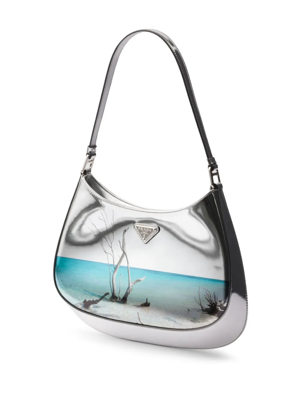 Prada Cleo Printed Brushed Leather Shoulder Bag — Same as shown — Size One Size — Detail View