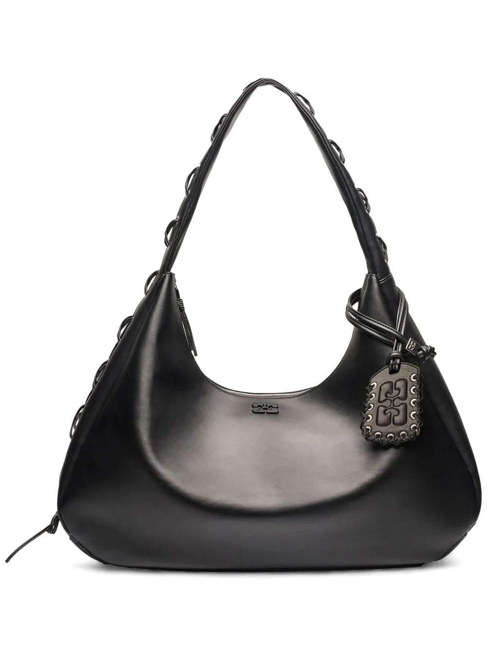 Ganni Xxl Leather Shoulder Bag — Same as shown — Size One Size — Front View