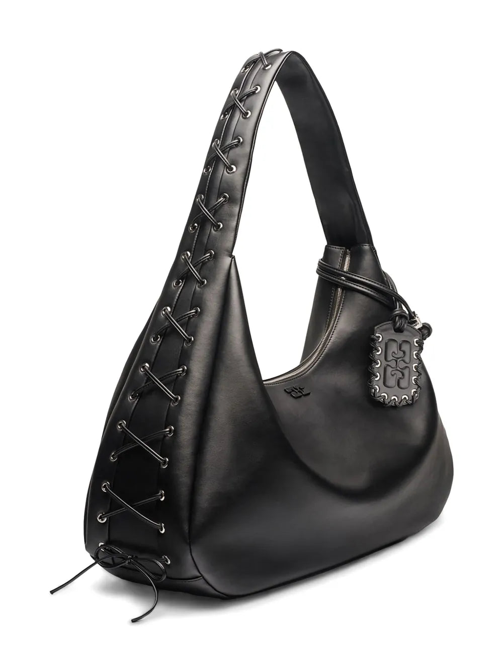 Ganni Xxl Leather Shoulder Bag — Same as shown — Size One Size — Back View
