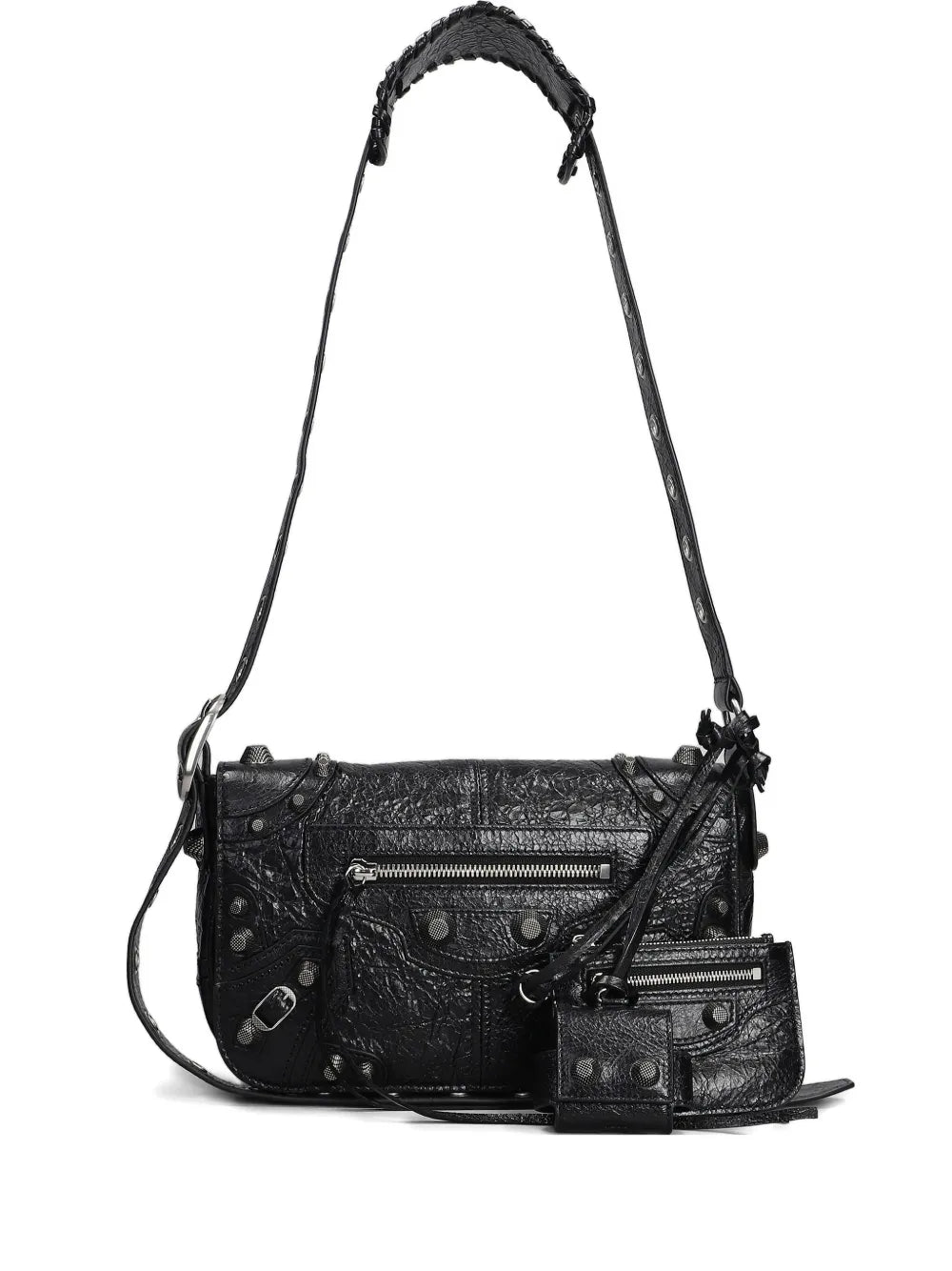 Balenciaga Textured Leather Shoulder Bag — Same as shown — Size One Size — Front View