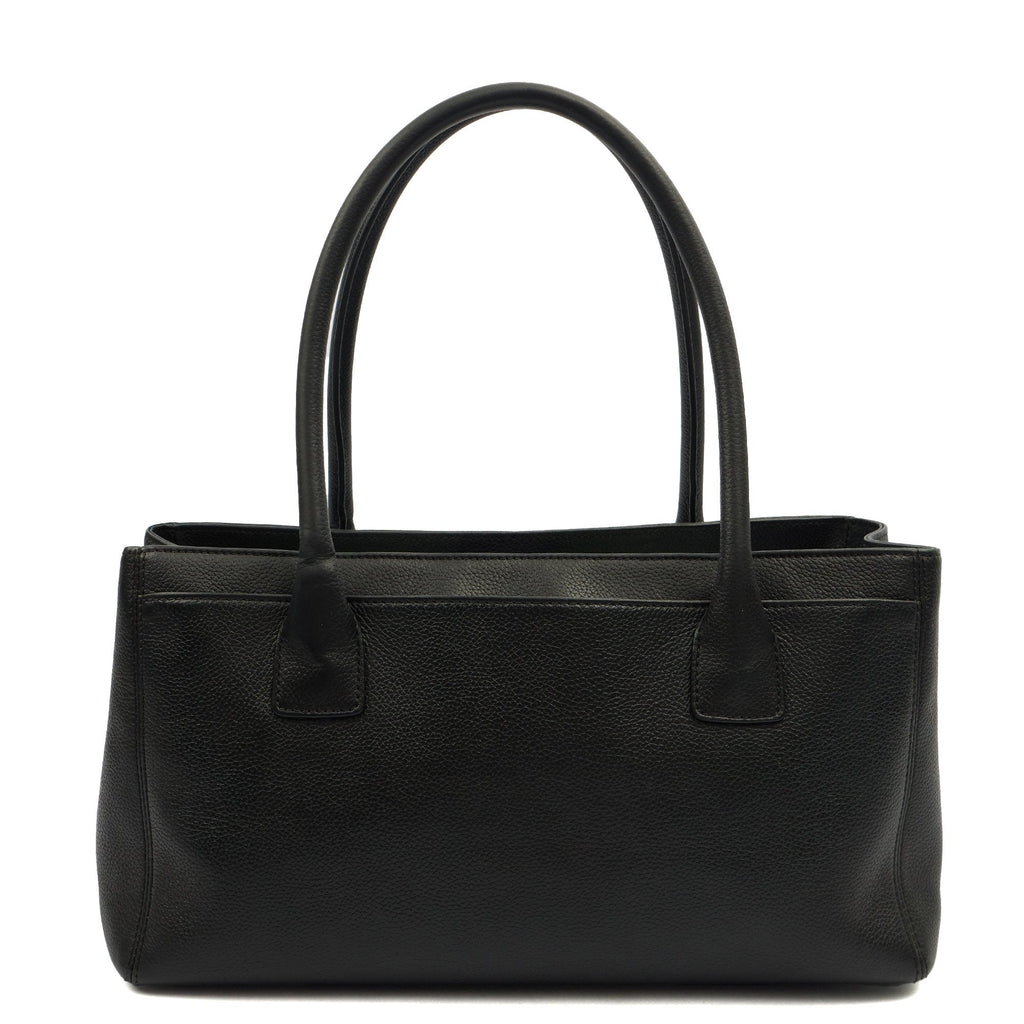 Chanel Tote Executive Shopper Tote in Black, Leather — Back View